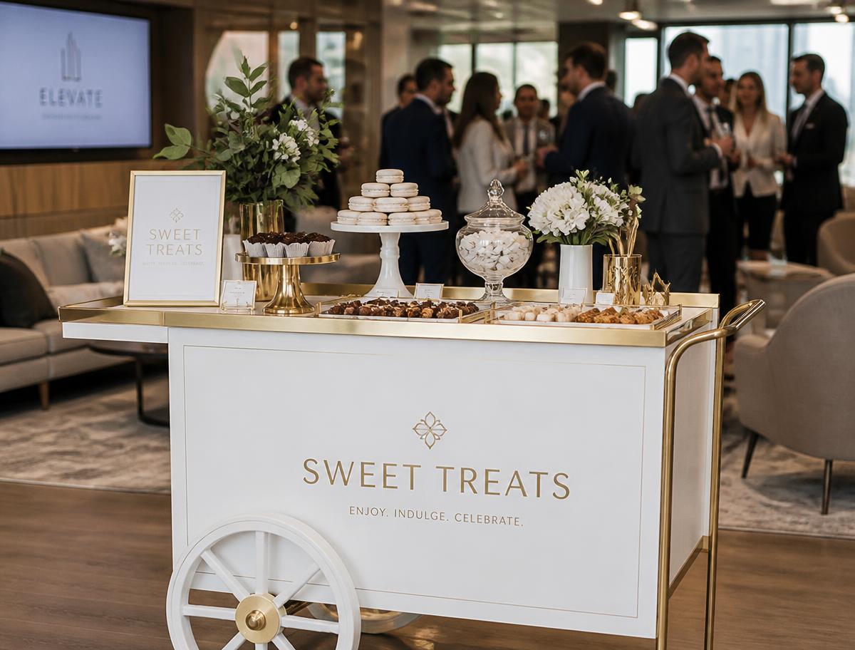Doces para eventos corporativos servidos pela SB Sabor de Brigadeiro